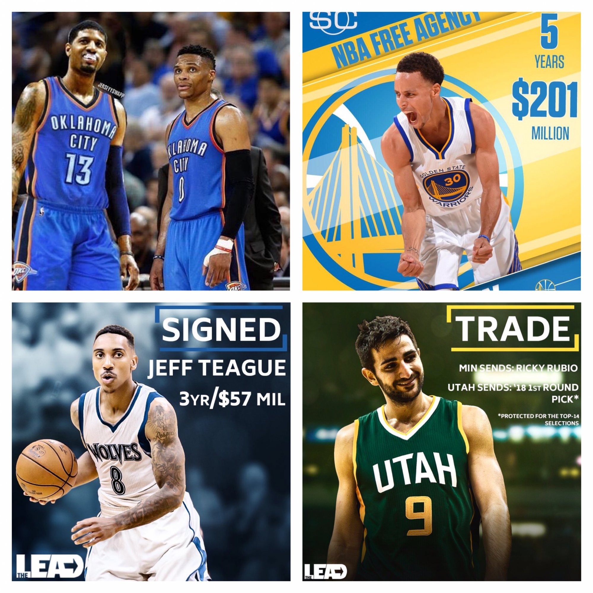 V NBA sa diali veci! Vymenili Georga, Rubia, Curryho megakontrakt