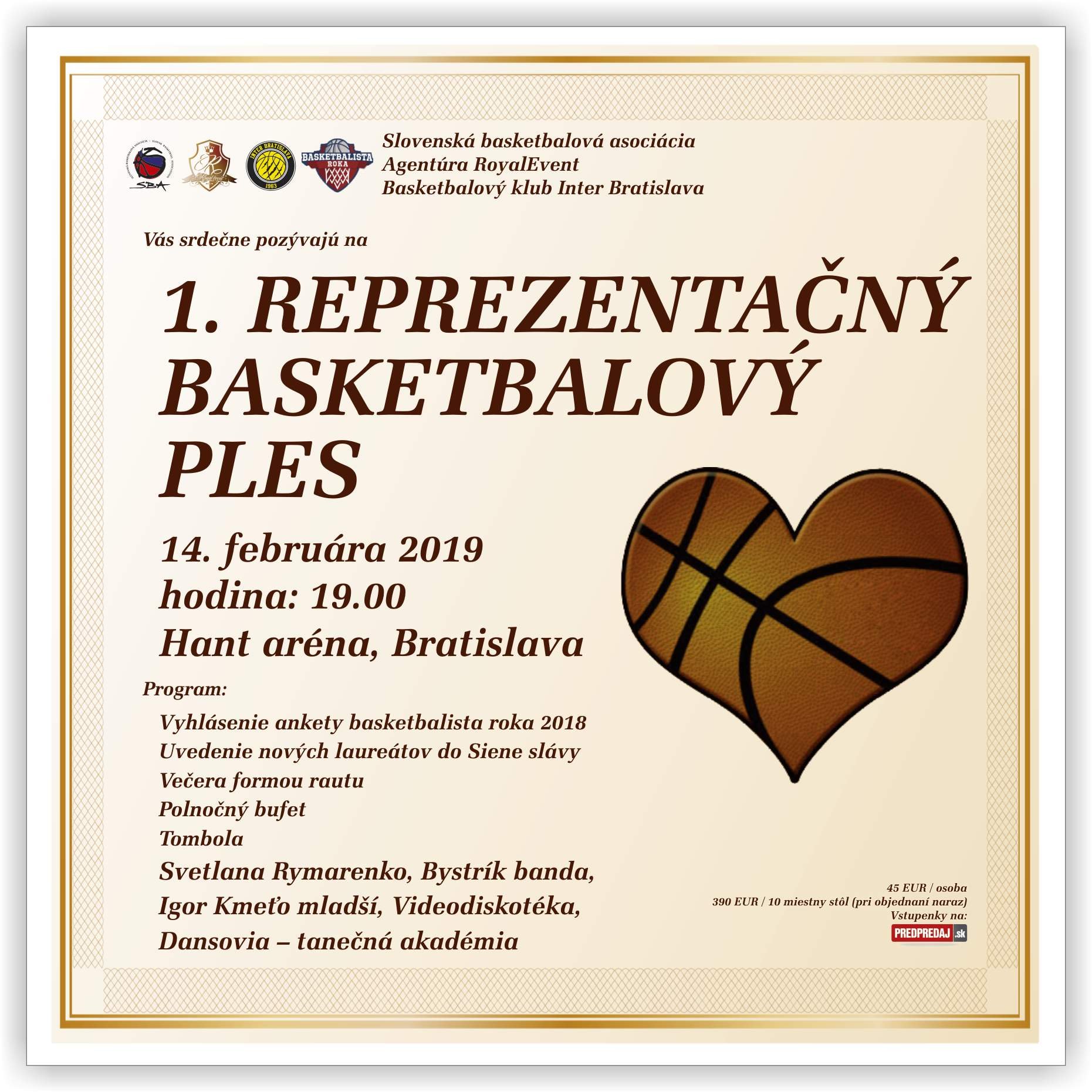 Prvý reprezentačný basketbalový ples ako súčasť bojov o Slovenský pohár