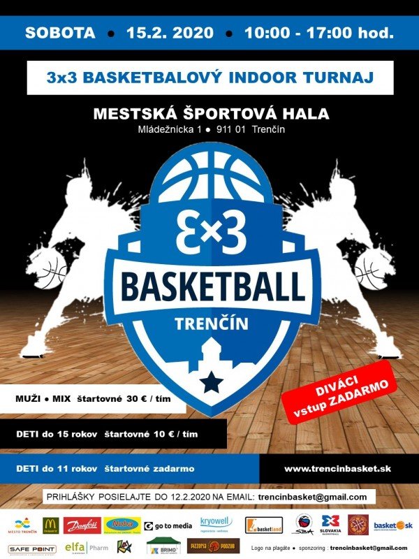 V Trenčíne sa uskutoční indoor turnaj v 3×3 basketbale