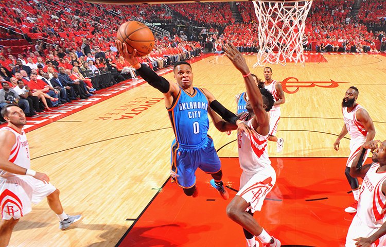HOU Rockets vs. OKC Thunder, Russel Westbrook (0) (Foto: nba.com)