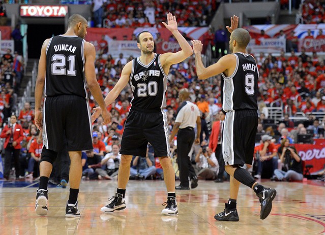 San Antonio Spurs hráči (Duncan, Ginobili, Parker) (Foto: SITA/AP)